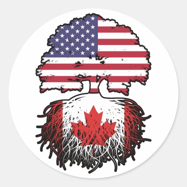 Adesivo Canadá Canadá Canadá americano Tree Roots Flag (Frente)