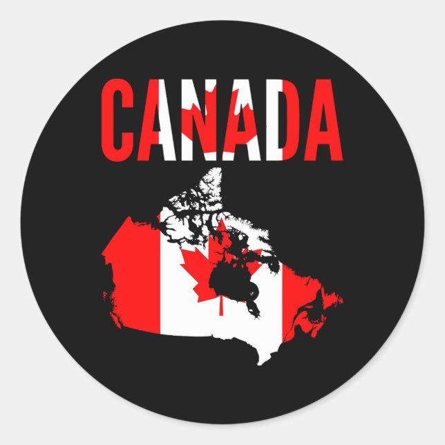 Adesivo Canadá - Canadá - Sinalizador de Mapa do País (Frente)