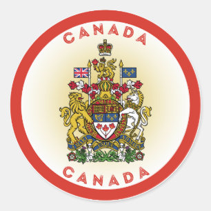 Adesivo Canadá Casaco de Forma do Círculo de Armas