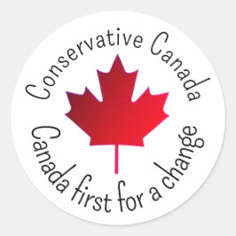 Adesivo Canadá conservador. O Canadá em primeiro lugar, pa