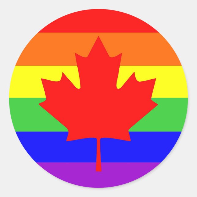 Adesivo canada country gay orgulhosa bandeira arco-íris (Frente)