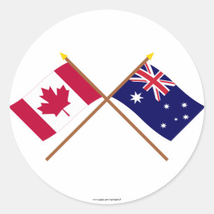 Adesivo Canadá e bandeiras cruzadas Austrália