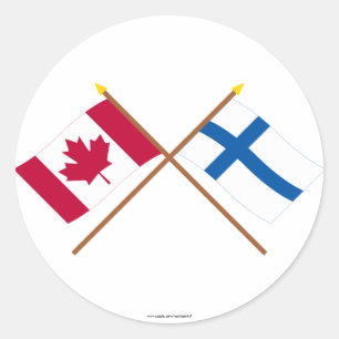 Adesivo Canadá e bandeiras cruzadas Finlandia