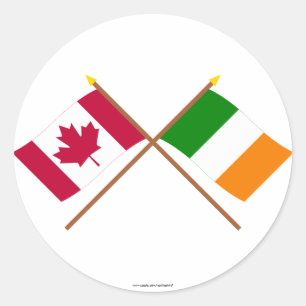 Adesivo Canadá e bandeiras cruzadas Ireland