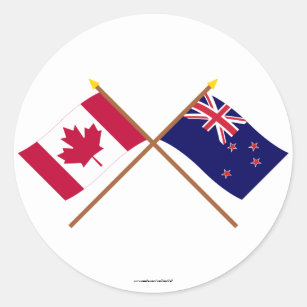 Adesivo Canadá e bandeiras cruzadas Nova Zelândia