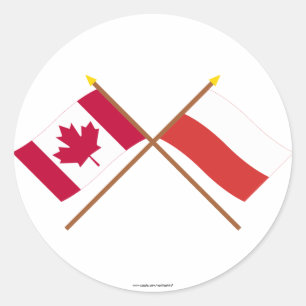 Adesivo Canadá e bandeiras cruzadas Polônia