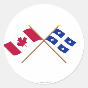 Adesivo Canadá e bandeiras cruzadas Quebeque