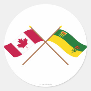 Adesivo Canadá e bandeiras cruzadas Saskatchewan