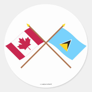 Adesivo Canadá e bandeiras cruzadas St Lucia