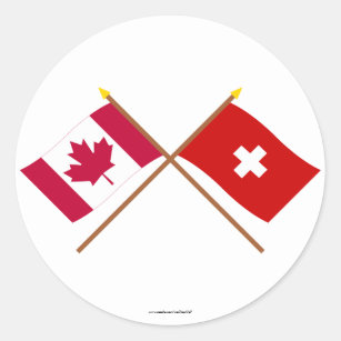 Adesivo Canadá e bandeiras cruzadas suiça