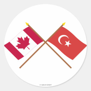 Adesivo Canadá e bandeiras cruzadas Turquia