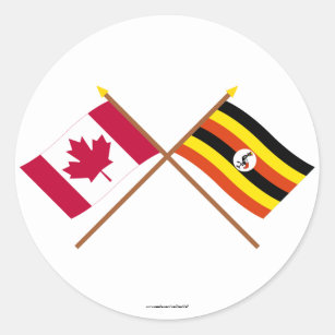 Adesivo Canadá e bandeiras cruzadas Uganda