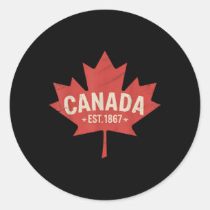 Adesivo Canadá Est. 1867 Folha de Bordo Retro Vintage Cana