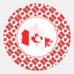Adesivo CANADÁ FLAG Canadense Map Na moda Patriótico