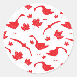 Adesivo Canada Geese and Maple Leaves - canadense flag red