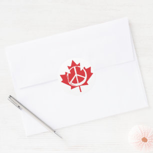Adesivo Canada Maple Leaf Peace Symbol Patriotic Free