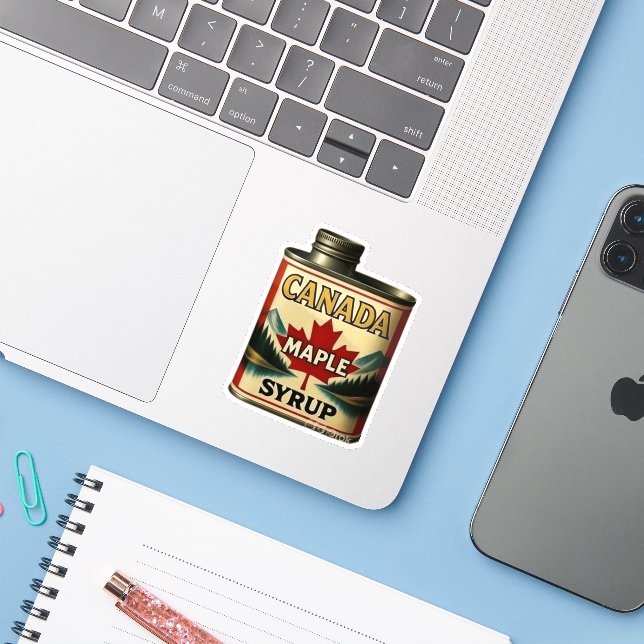 ADESIVO CANADA MAPLE SYRUP (Notebook com iPhone)