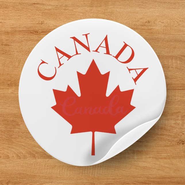 Adesivo Canadá Red & White Canada Flag (Canada Red & White Canadian Flag Classic Round Sticker
)