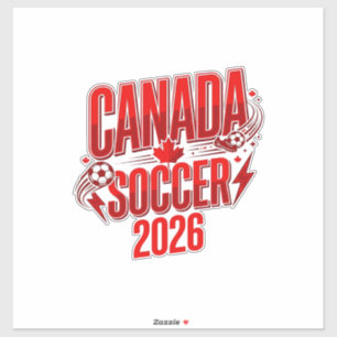 Adesivo Canada Soccer 2026 Futebol Bold Tipografia País 