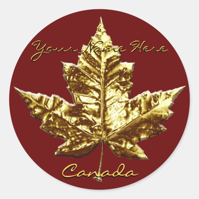 Adesivo Canada Souvenir Stickers Dourado Medidor Canada (Frente)