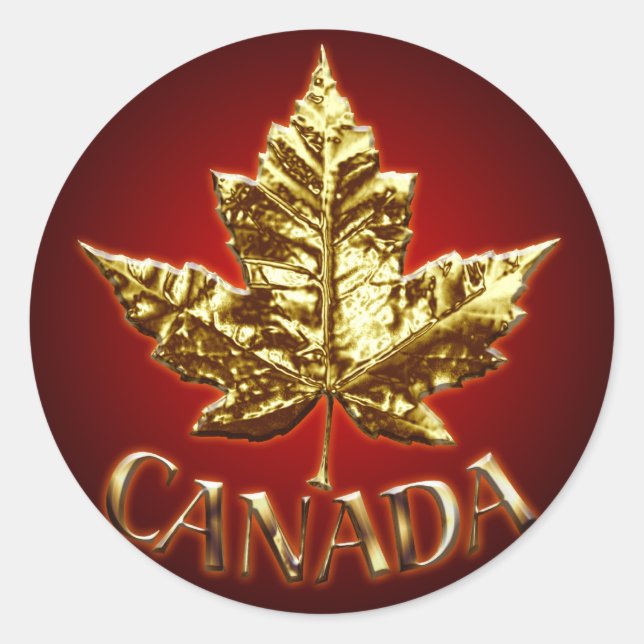 Adesivo Canadá Souvenir Stickers Mapeador Dourado (Frente)