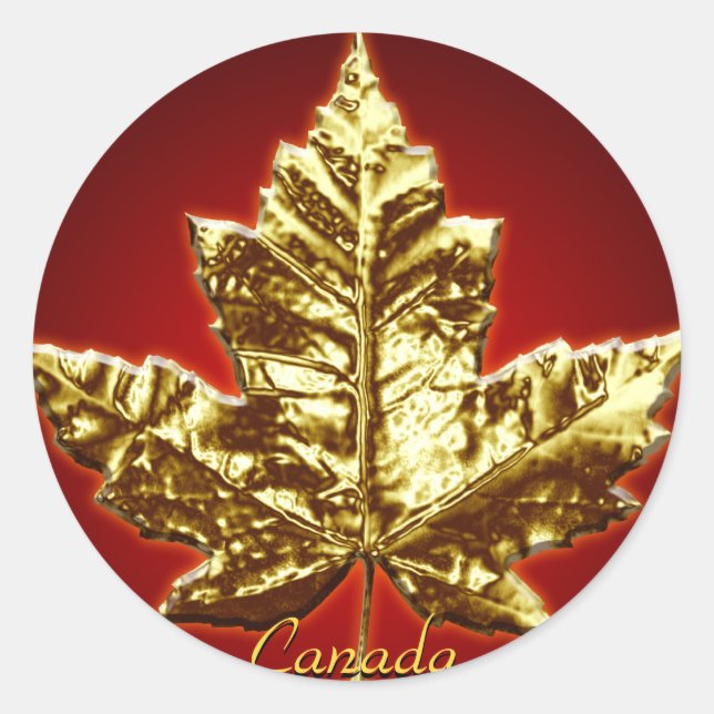 Adesivo Canadá Souvenir Stickers Mapeador Dourado (Frente)