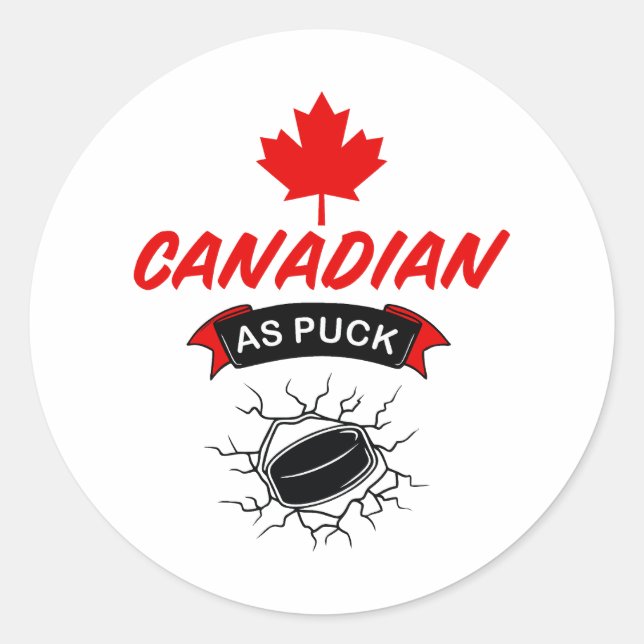 Adesivo Canadense como Puck (Frente)