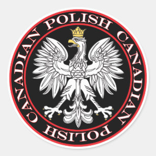 Adesivo Canadense polonês redondo Eagle