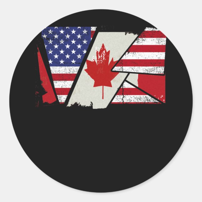 Adesivo Canadense Roots Half American Flag Canadá (Frente)