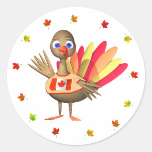 Adesivo Canadiano de Ação de Graças - Turquia
