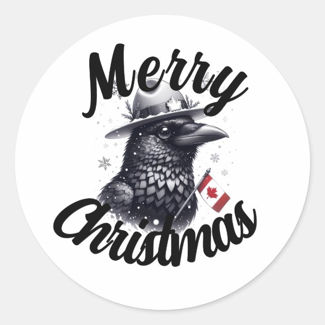 Adesivo Canadiano de natal Raven (Frente)