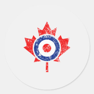 Adesivo Canadiano Maple Leaf Roundel Grunge Mod CANADA