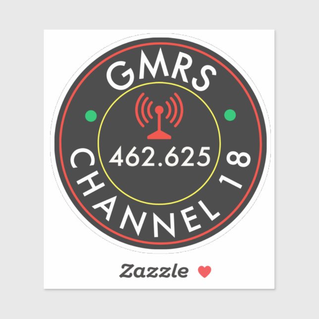 Adesivo Canal de rádio GMRS 18 (Folha)