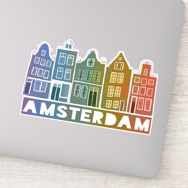 Adesivo Canal House Amsterdam Rainbow Holland Viagem Holan (Detalhe)