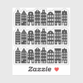 Adesivo Canal Row de Amsterdã Casas de Grachtenpanden Hola