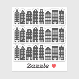 Adesivo Canal Row de Amsterdã Casas de Grachtenpanden Hola