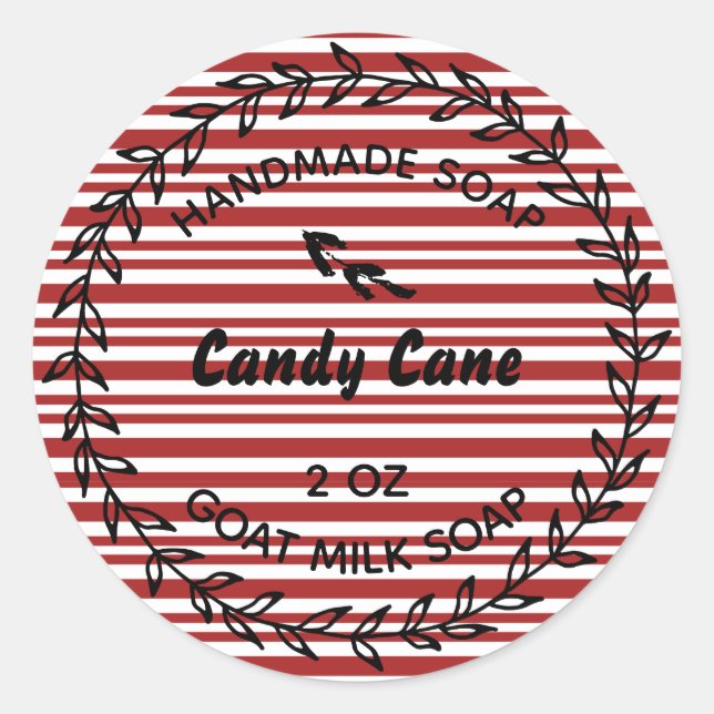 Adesivo Canas de Candy de Terra Russa de Sabão Caseiro (Frente)