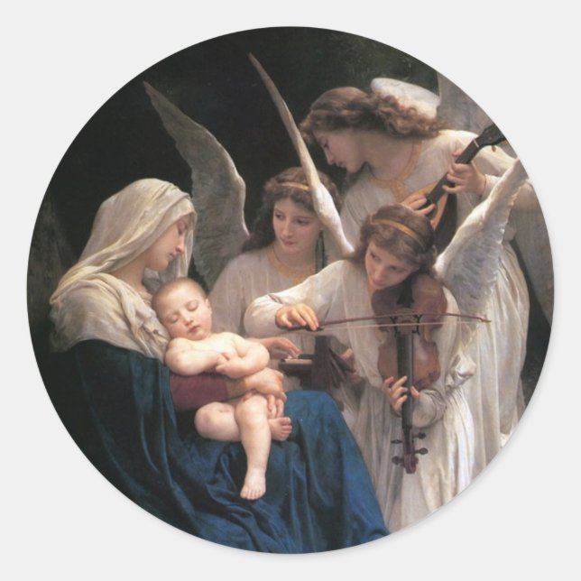 Adesivo Canção dos Anjos (1881) por Bouguereau (Frente)