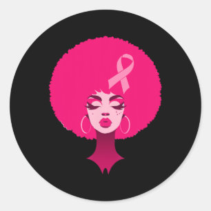 Adesivo Cancer Black African American Women Suporta Rosa 3