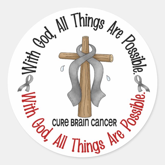 Adesivo Cancer cerebral COM DEUS CROSS 1 (Frente)