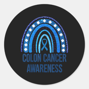 Adesivo Cancer Colônico Consciência Azul Largura Arco-Íris