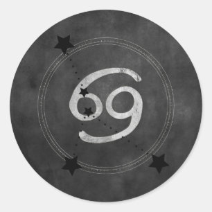 Adesivo Cancer Crab zodiac constellation black silver