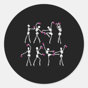 Adesivo Cancer da fita rosa-coloração Dança do Balé Skelet