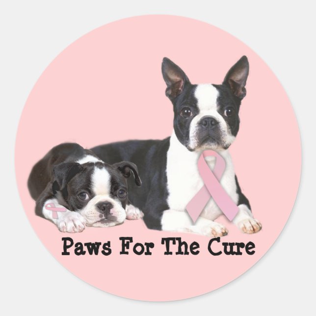 Adesivo Cancer de Boston Terrier Breast Sticker (Frente)