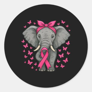 Adesivo Cancer de fita cor-de-rosa com elefante-claro Fi