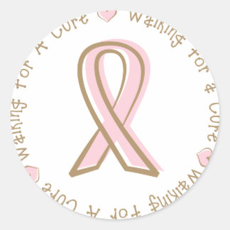 Adesivo Cancer De Fita Rosa Andando Por Uma Cura