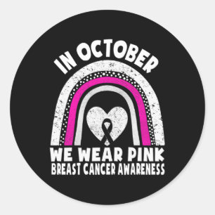 Adesivo Cancer De Mama Em Outubro Vestimos Camisa Rosa Awa
