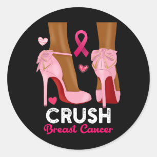 Adesivo Cancer De Mama Esmagado Em Outubro Vestimos Preto 