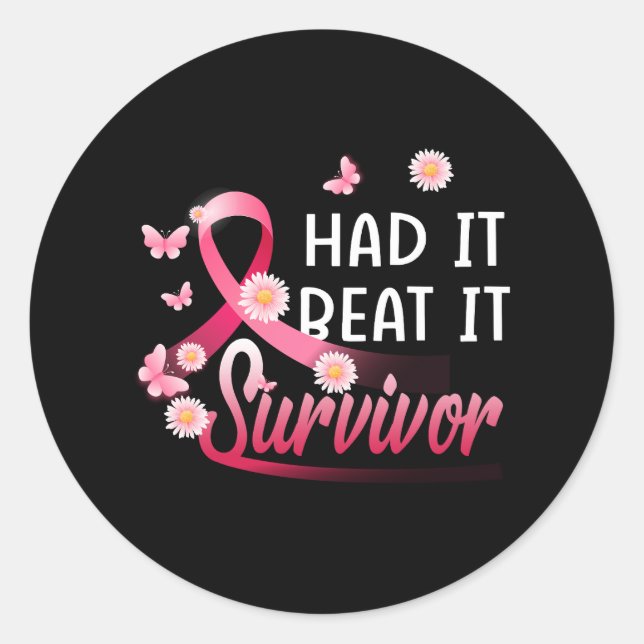 Adesivo Cancer De Mama Eu Tive Que Suportá-Lo Sobrevivente (Frente)