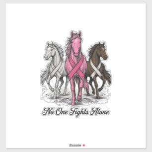 Adesivo Câncer de Mama Suporte Cavalo Vetor Camisa Design_